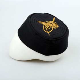 Takke - Tuğra Nakışlı Siyah